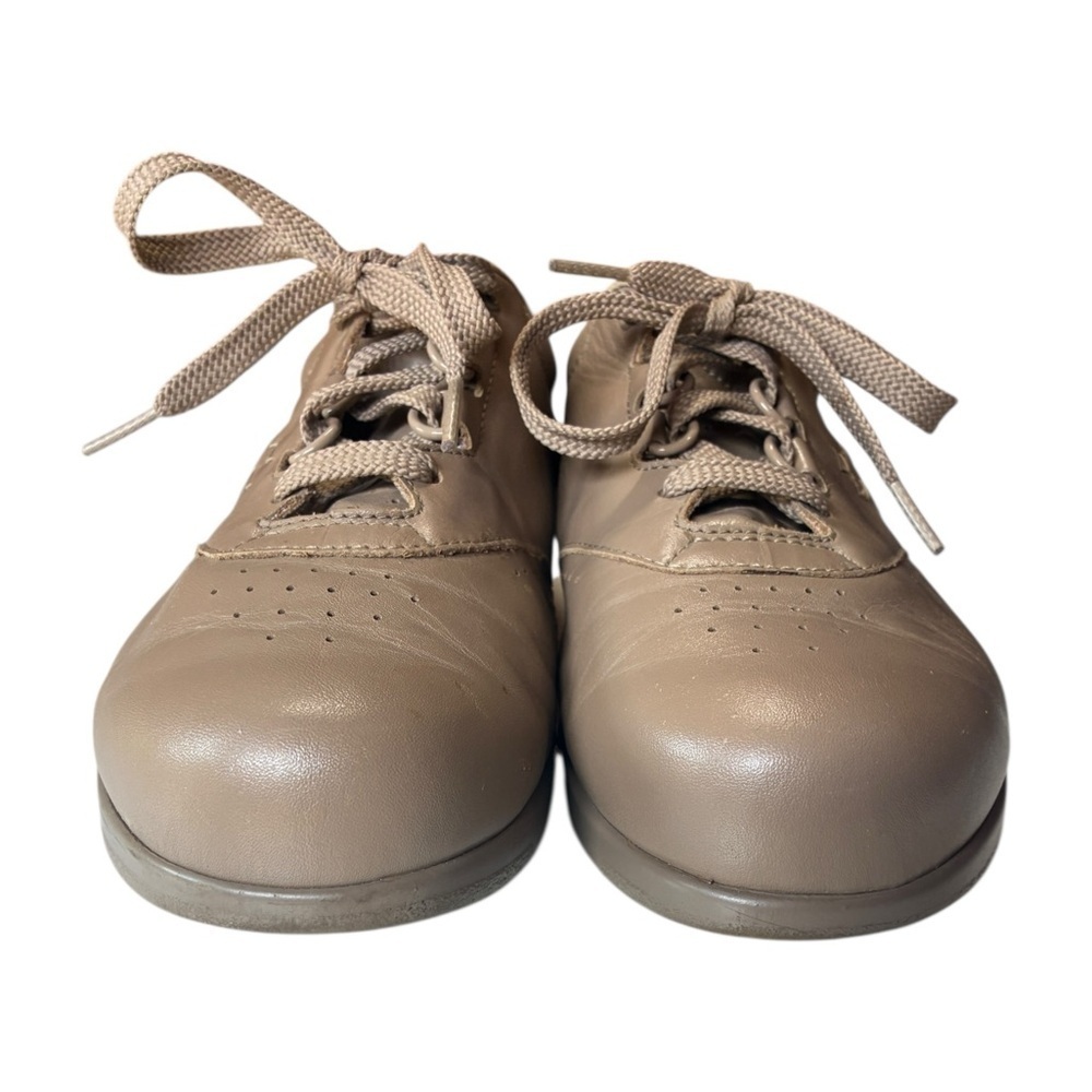 SAS Free Time, Womens Size 8 Extra Wide, Beige Leather Lace Up Walking Shoes - Picture 4 of 9